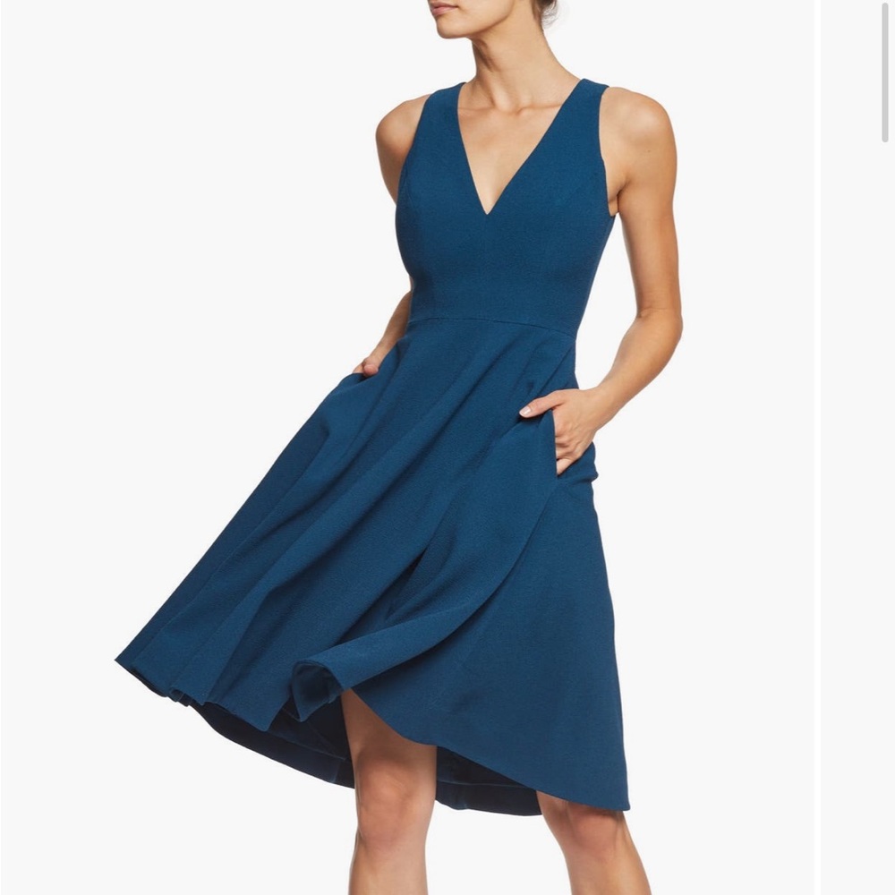 Dress the Population - Catalina Fit & Flare cocktail dress - Peacock Blue